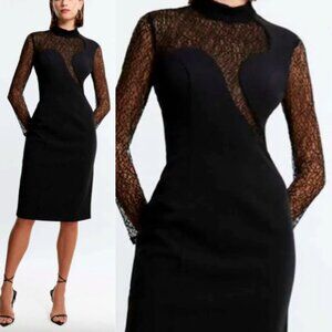 NWT BCBG MAXAZRIA Black Long Sleeve Lace Dress size 4